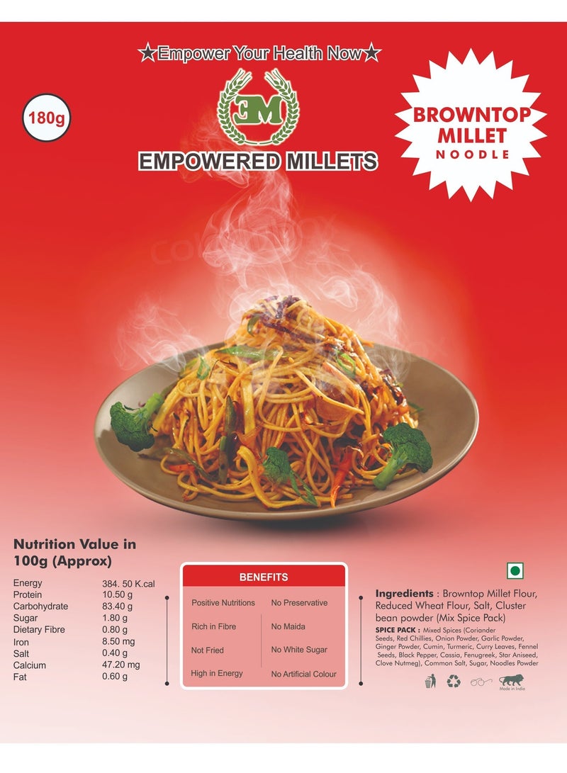 Empowered Millets Browntop Millet Noodles with Masala 180gms * 2pcs (180g pack of 2) - Image 2